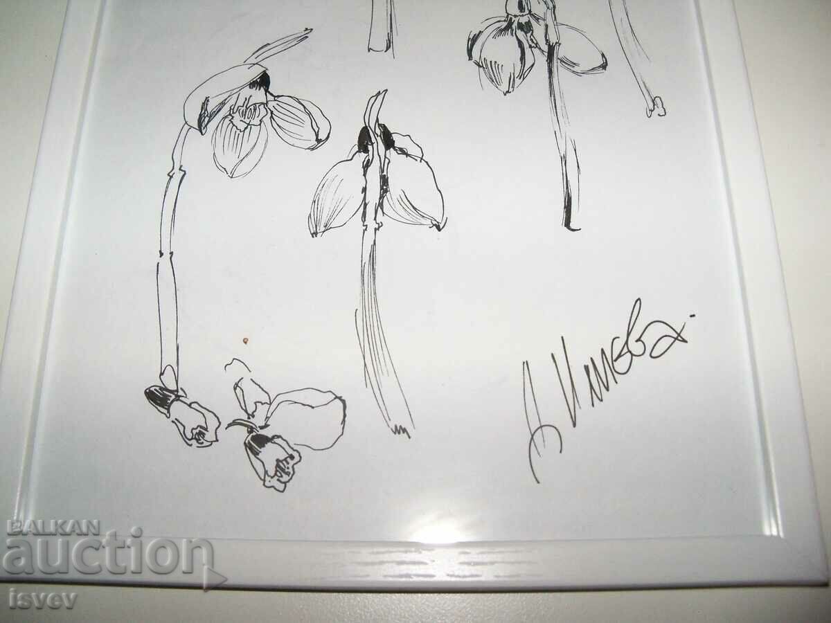 "Snowdrops" graphics by the artist Desislava Ilieva with price 43.00 BGN | € 21.99