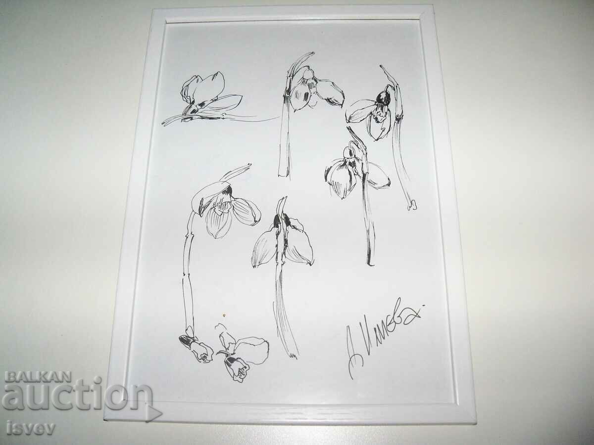 Auction  "Snowdrops" graphics by the artist Desislava Ilieva