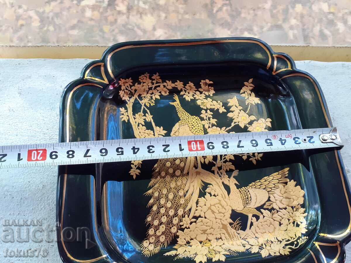 Old porcelain collector's plate gilt - 5