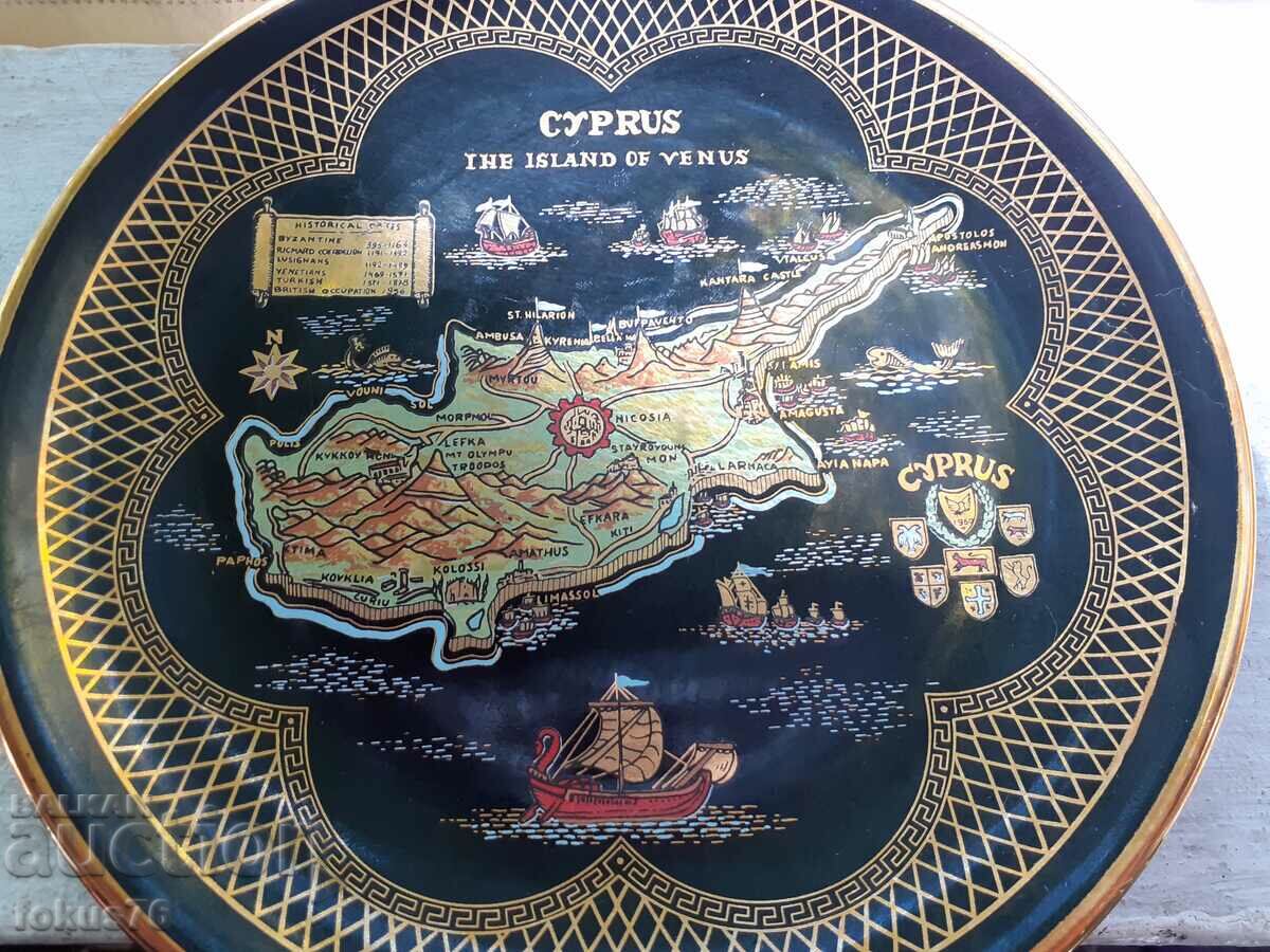 Auction Old porcelain collection plate CYPRUS Auction Old porcelain collection plate CYPRUS