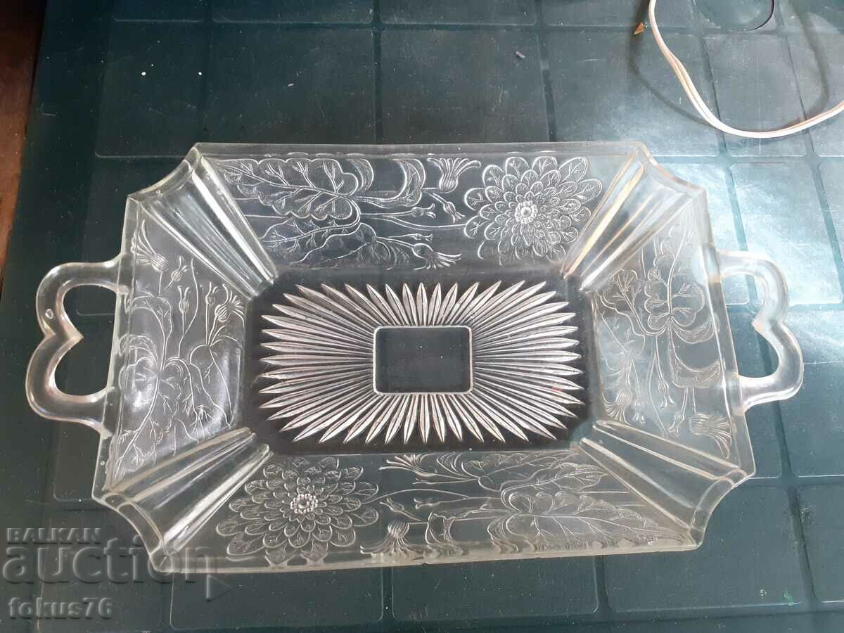 Δημοπρασία Πιάτο πιατέλας γυάλινο δίσκο Δημοπρασία Πιάτο πιατέλας γυάλινο δίσκο