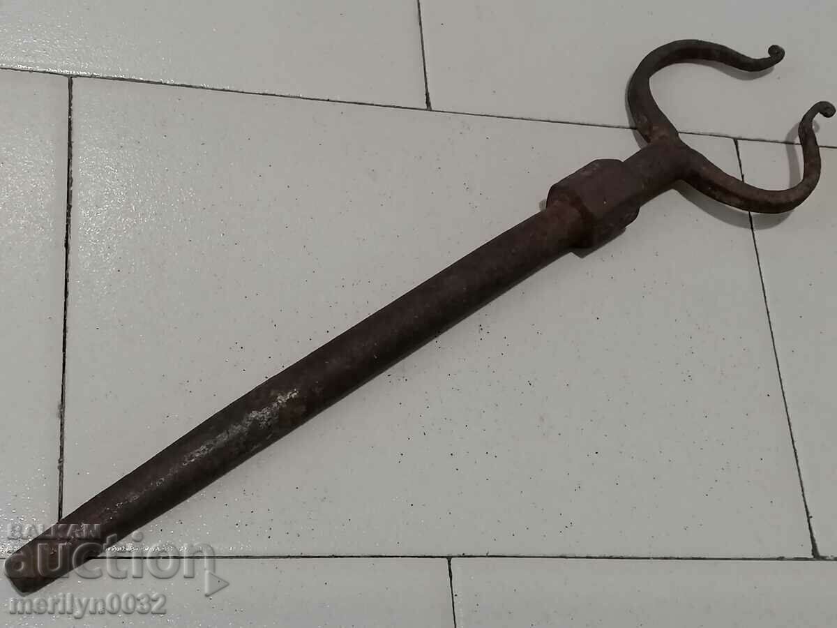 Auction Hand-forged wedge from ox yoke, wrought iron, ok Auction Hand-forged wedge from ox yoke, wrought iron, ok