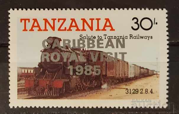 Танзания 1986 Локомотиви Сребърна надпечатка 10 € MNH