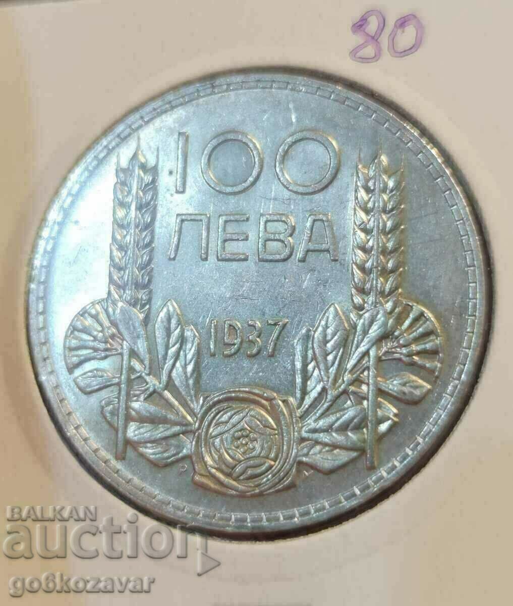 Bulgaria 100 BGN 1937 Monedă de argint pentru colecție!
