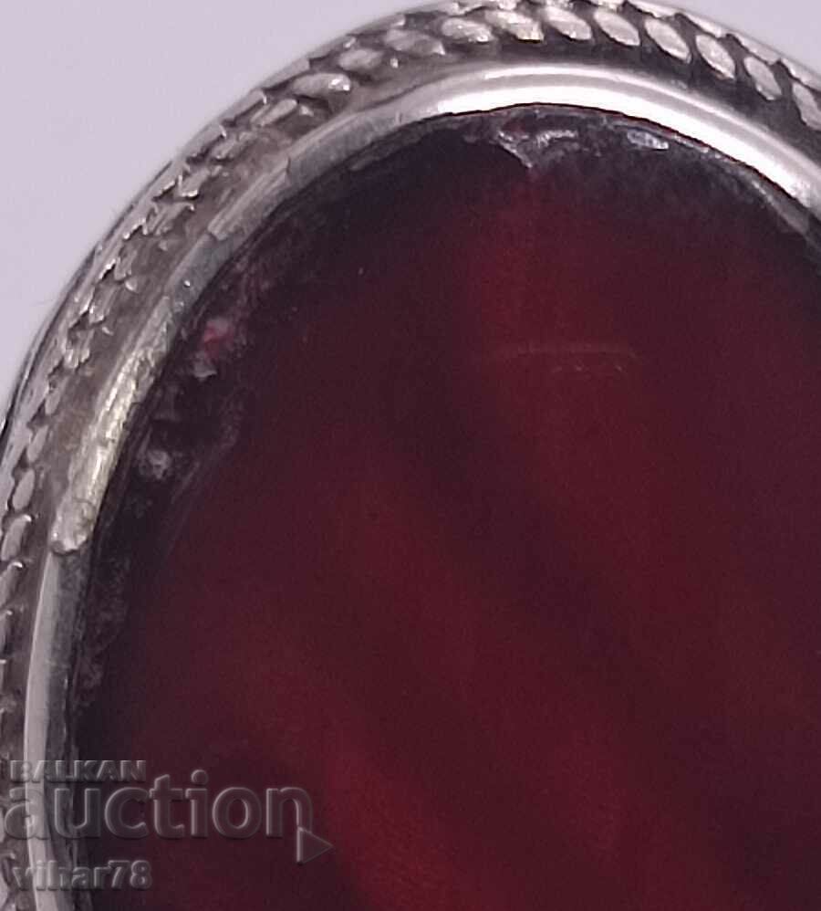 MEN'S SOLID OLD SILVER RING WITH AMBER with price 229.99 BGN | € 117.59 MEN'S SOLID OLD SILVER RING WITH AMBER with price 229.99 BGN | € 117.59