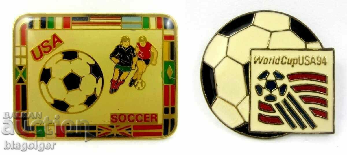 SOCCER-WORLD CUP-USA'94-OFFICIAL LOGO-LOT OF 2 BADGES