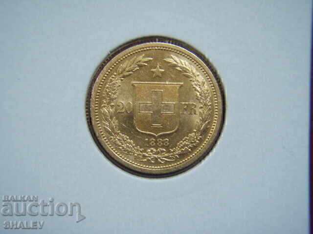 20 Francs 1883 Switzerland /20 франка Швейцария/2- AU(злато) с цена € 829.89 | 1623.13 лв.