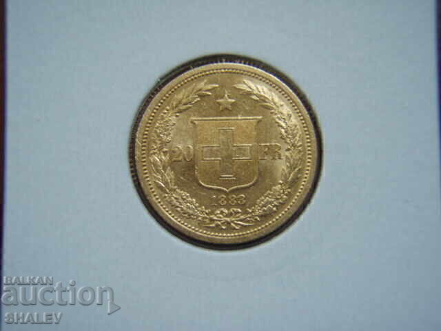 Delivery of 20 Francs 1883 Switzerland /20 Swiss Francs/2- AU(gold) Delivery of 20 Francs 1883 Switzerland /20 Swiss Francs/2- AU(gold)