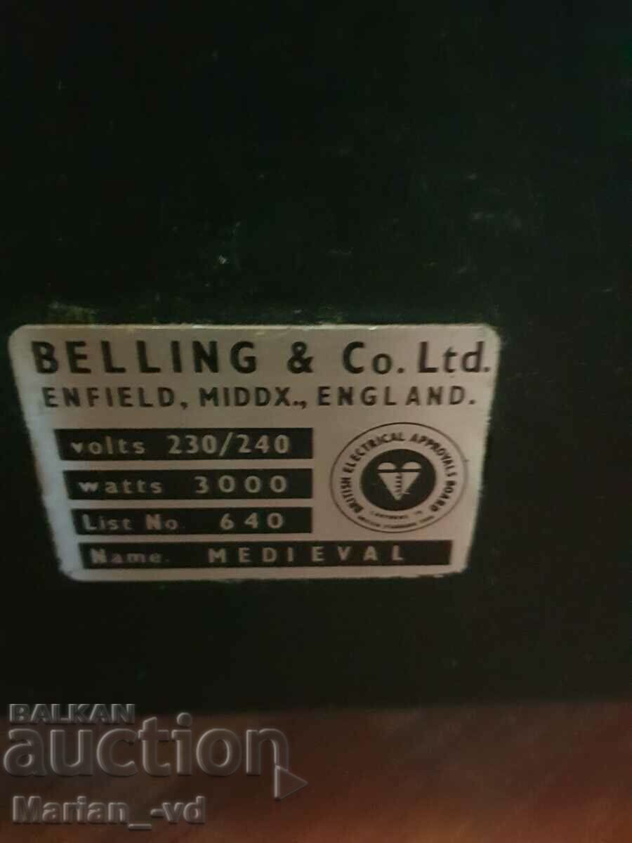 Delivery of Belling & Co. Old English electric fireplace. Ltd - the 1950s