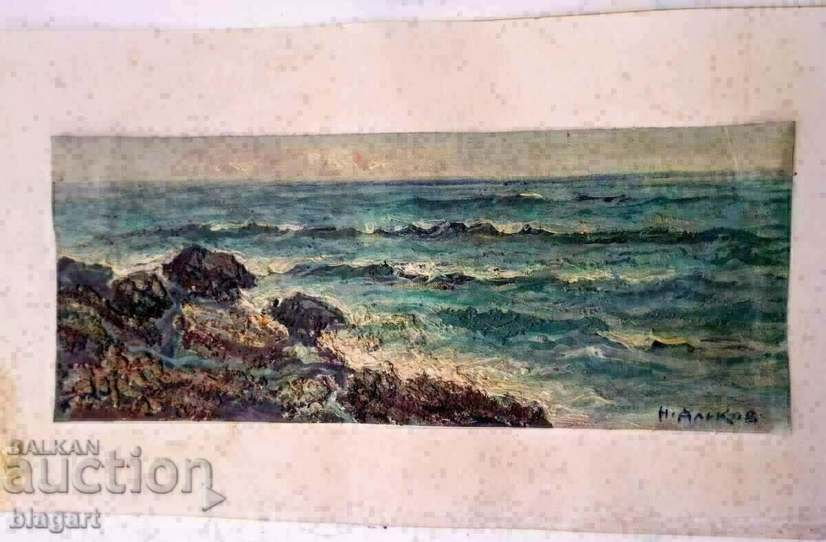 πίνακας "Θάλασσα" - Ναπολέων Αλέκοφ, λάδι, καμβάς