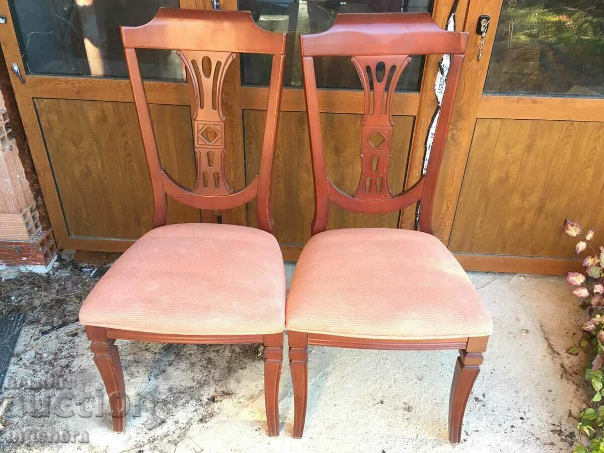 SOLID ARISTOCRATIC UPHOLSTERY WOOD CHAIR-2 PCS