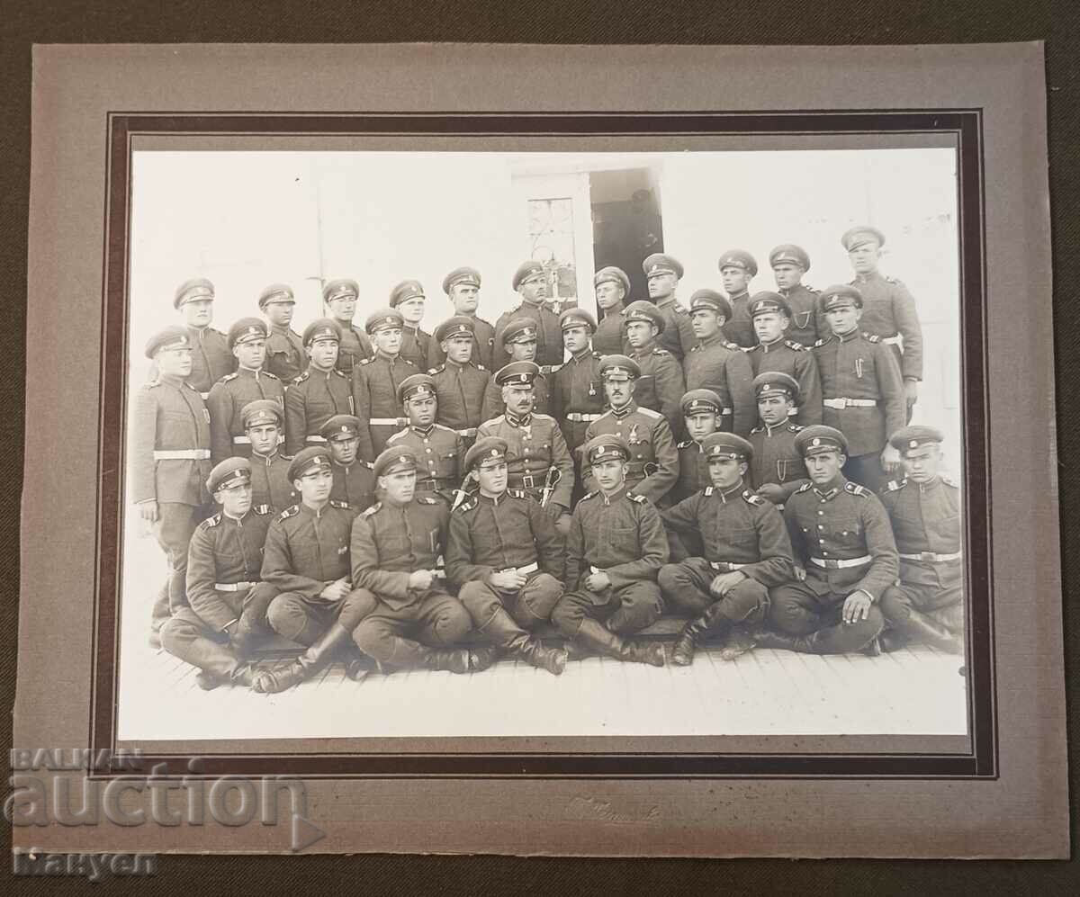 Old military photo cardboard - cavalrymen.