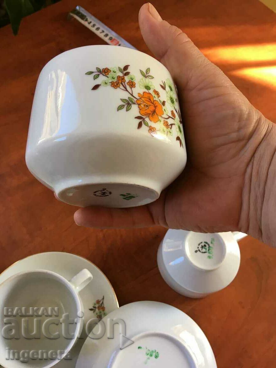 PORCELAIN COFFEE TEA SERVICE FROM SOCA BULGARIA - 6 PORCELAIN COFFEE TEA SERVICE FROM SOCA BULGARIA - 6