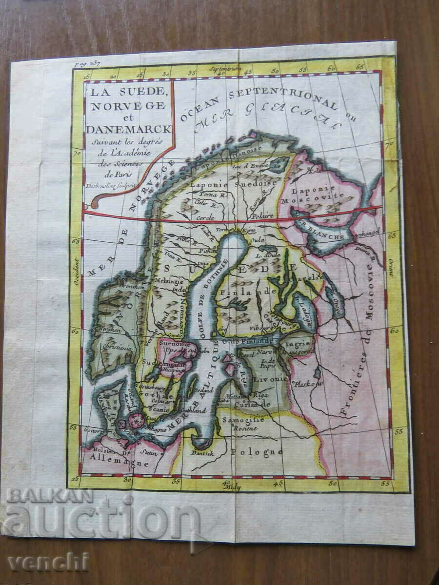 1739 - Harta Suediei Norvegiei și Danemarcei = Claude Bouffier + cu preț 79.99 BGN | € 40.90