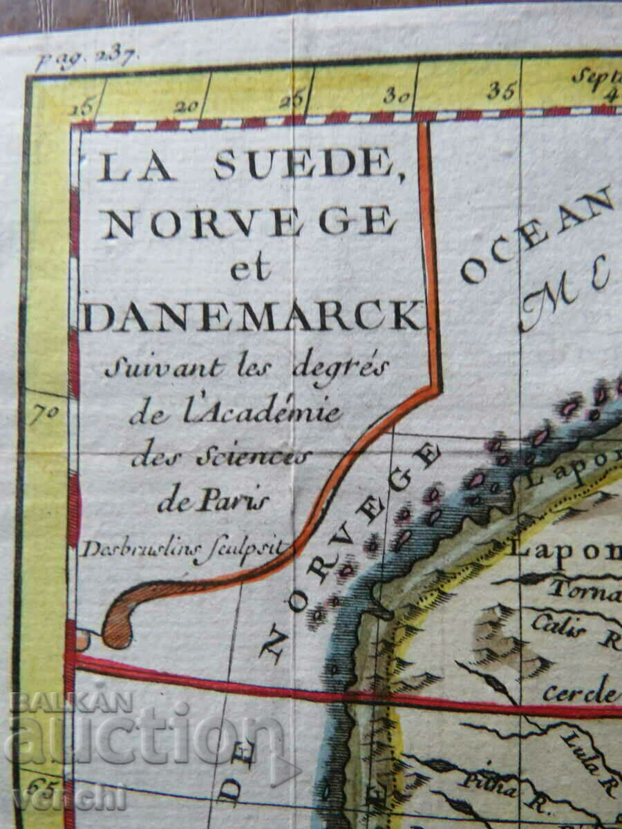 Licitație 1739 - Harta Suediei Norvegiei și Danemarcei = Claude Bouffier +