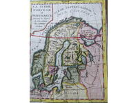 1739 - Карта на Швеция Норвегия и Дания = Клод Буфие +