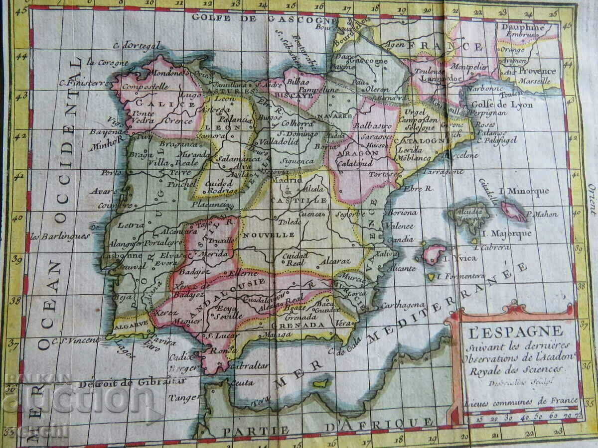 1739 - Map of Spain = Claude Bouffier + with price 99.99 BGN | € 51.12 1739 - Map of Spain = Claude Bouffier + with price 99.99 BGN | € 51.12