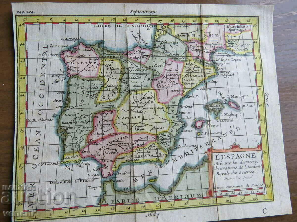 1739 - Map of Spain = Claude Bouffier +