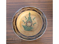 antique Bulgarian Revival ceramic plate with glaze
