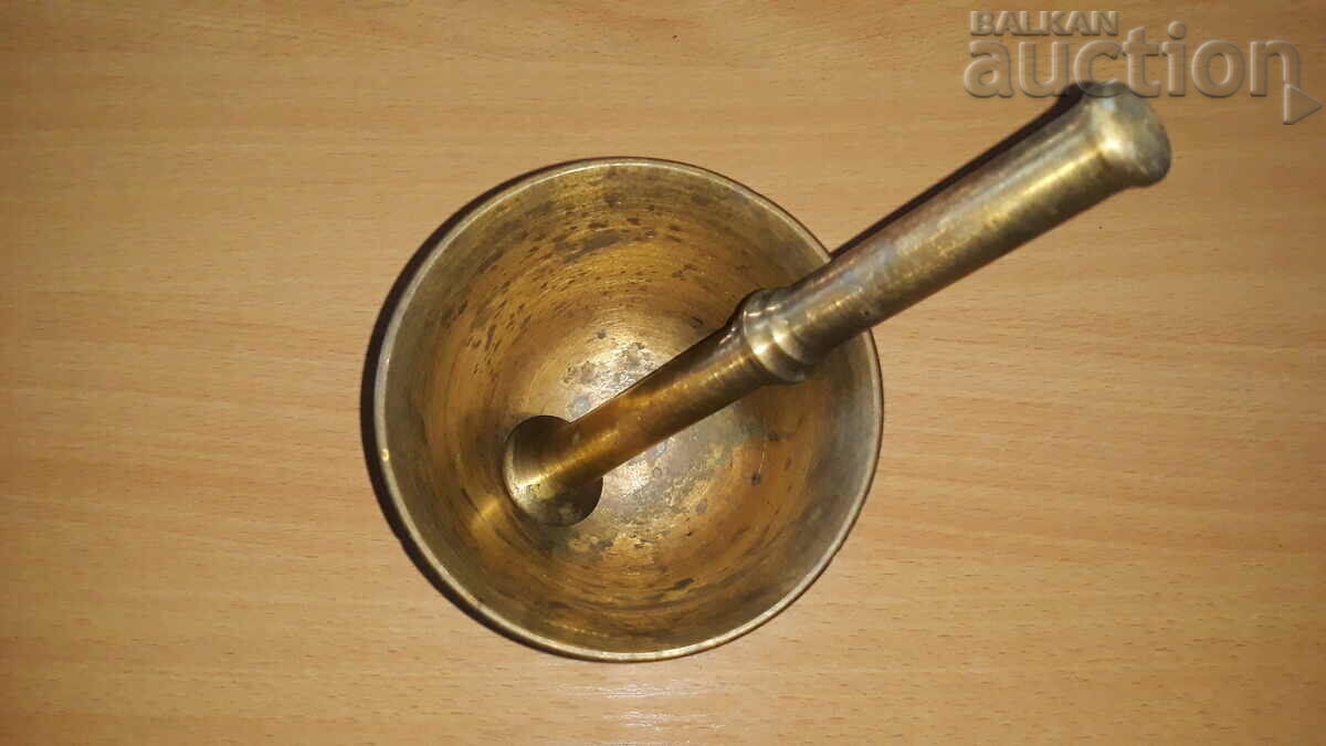 Old bronze mortar with hammer, mortar - 5 Old bronze mortar with hammer, mortar - 5