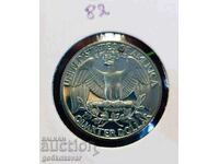 USA 25 Cents 1990 Proof UNC