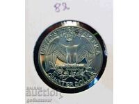 USA 25 Cents 1990 Proof UNC