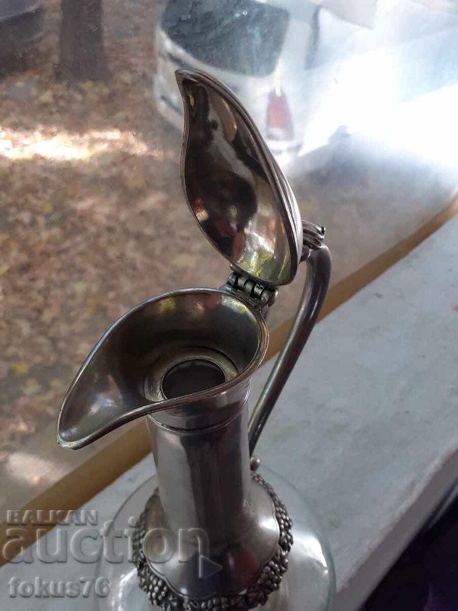 Delivery of Old antique jug glass metal seal Delivery of Old antique jug glass metal seal