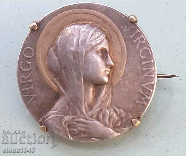 Virgin Mary silver brooch with price 60.00 BGN | € 30.68