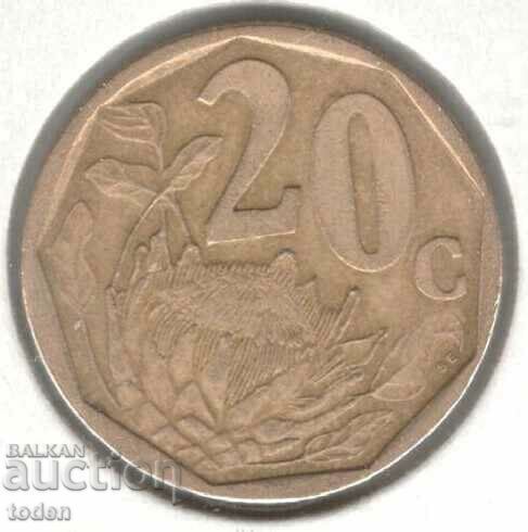 South Africa-20 Cents-1999-KM# 162-AFERIKA BORWA
