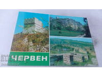 Καρτ ποστάλ Μεσαιωνική Πόλη Κόκκινο Κολάζ 1980