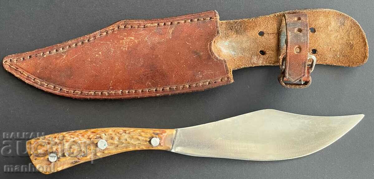 Delivery of 5233 Bulgaria hunting knife handle bone leather kaniya 60s. Delivery of 5233 Bulgaria hunting knife handle bone leather kaniya 60s.