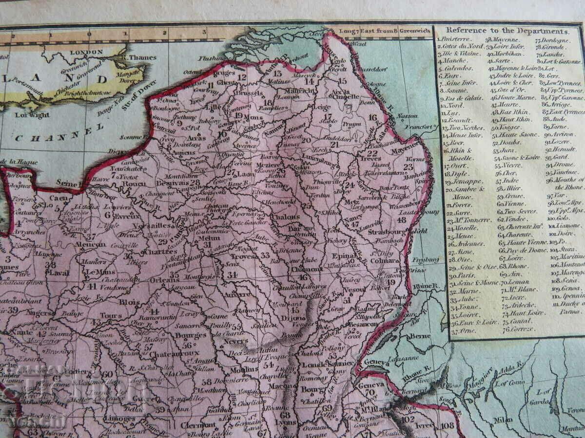 Livrarea 1815 - Harta Franței = Thomas Kelly +