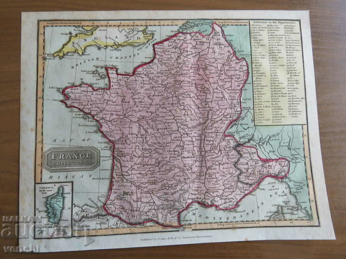 1815 - Harta Franței = Thomas Kelly + - 5