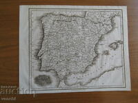 1834 - Map of Spain - Samuel Walker