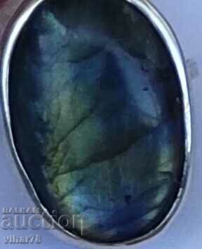 SOLID SILVER RING WITH SPECTROLYTE - 6 SOLID SILVER RING WITH SPECTROLYTE - 6