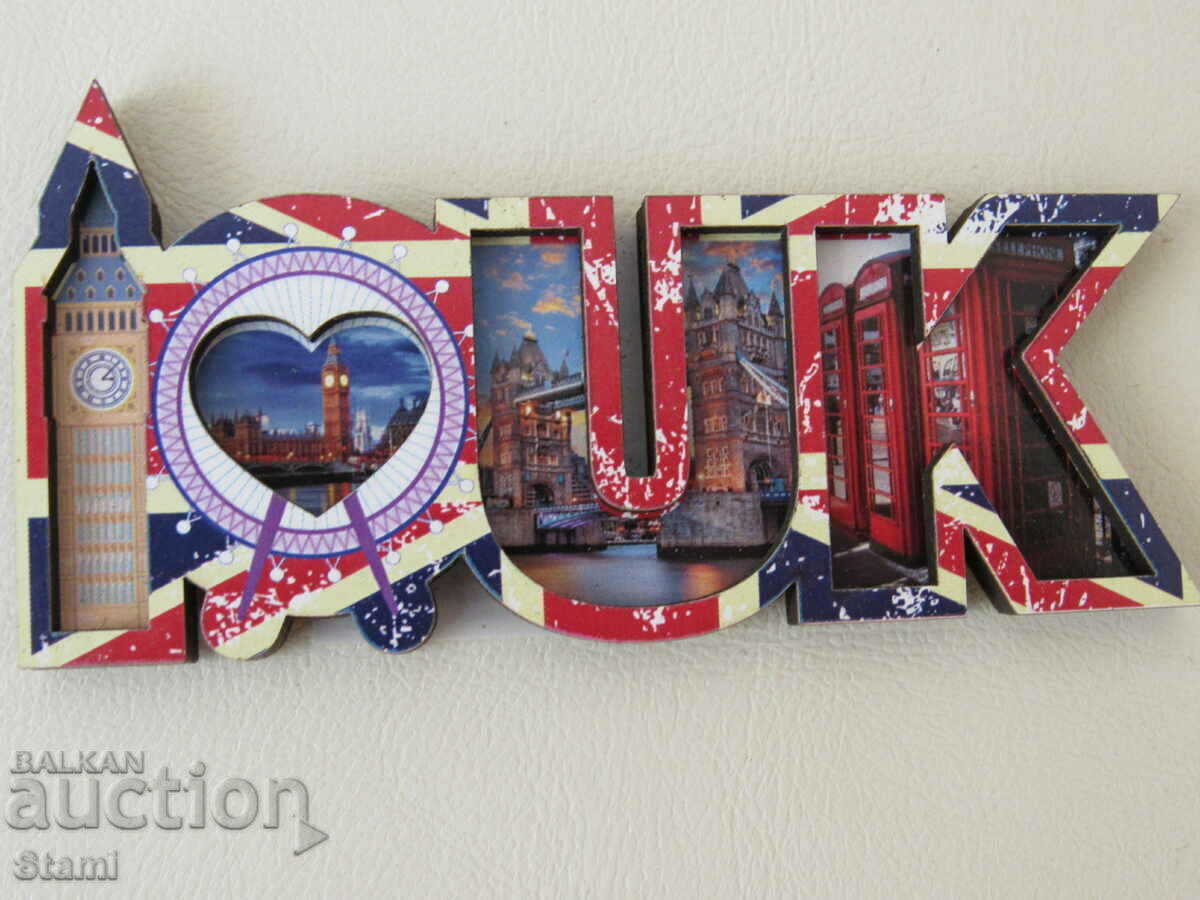 Authentic 3D magnet from London, UK - I Love UK with price 13.50 BGN | € 6.90 Authentic 3D magnet from London, UK - I Love UK with price 13.50 BGN | € 6.90