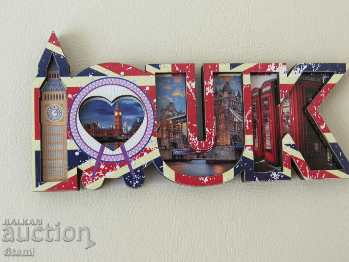 Auction Authentic 3D magnet from London, UK - I Love UK Auction Authentic 3D magnet from London, UK - I Love UK
