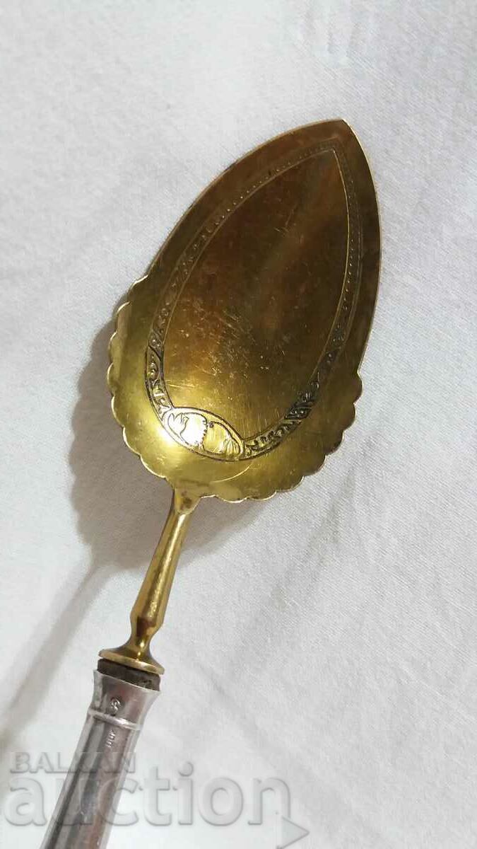 Antique spoon with silver handle