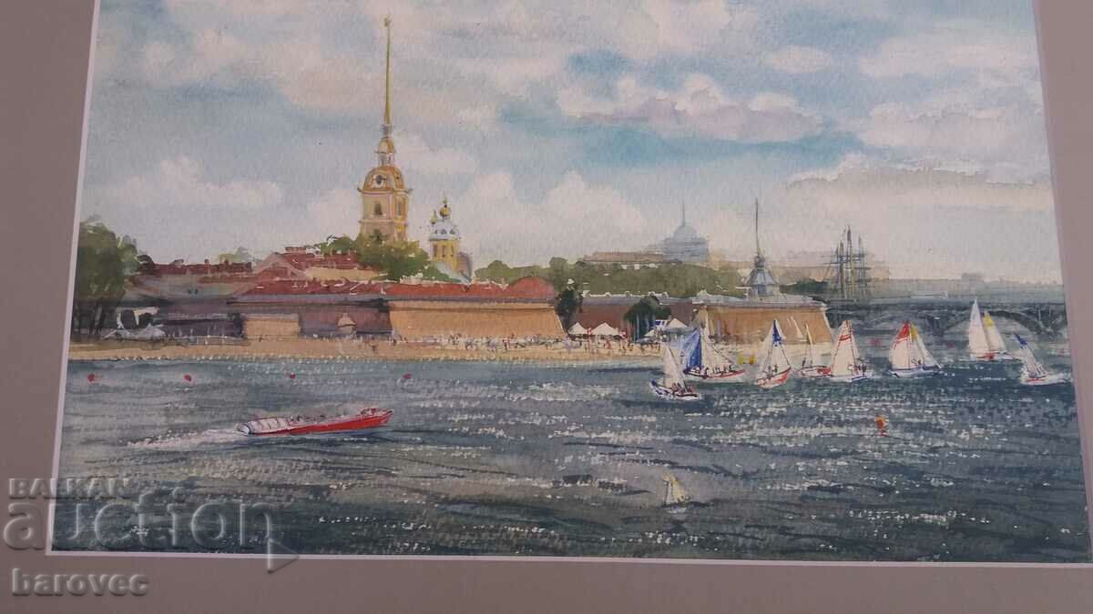 Watercolor unsigned probably St. Petersburg with price 250.00 BGN | € 127.82 Watercolor unsigned probably St. Petersburg with price 250.00 BGN | € 127.82