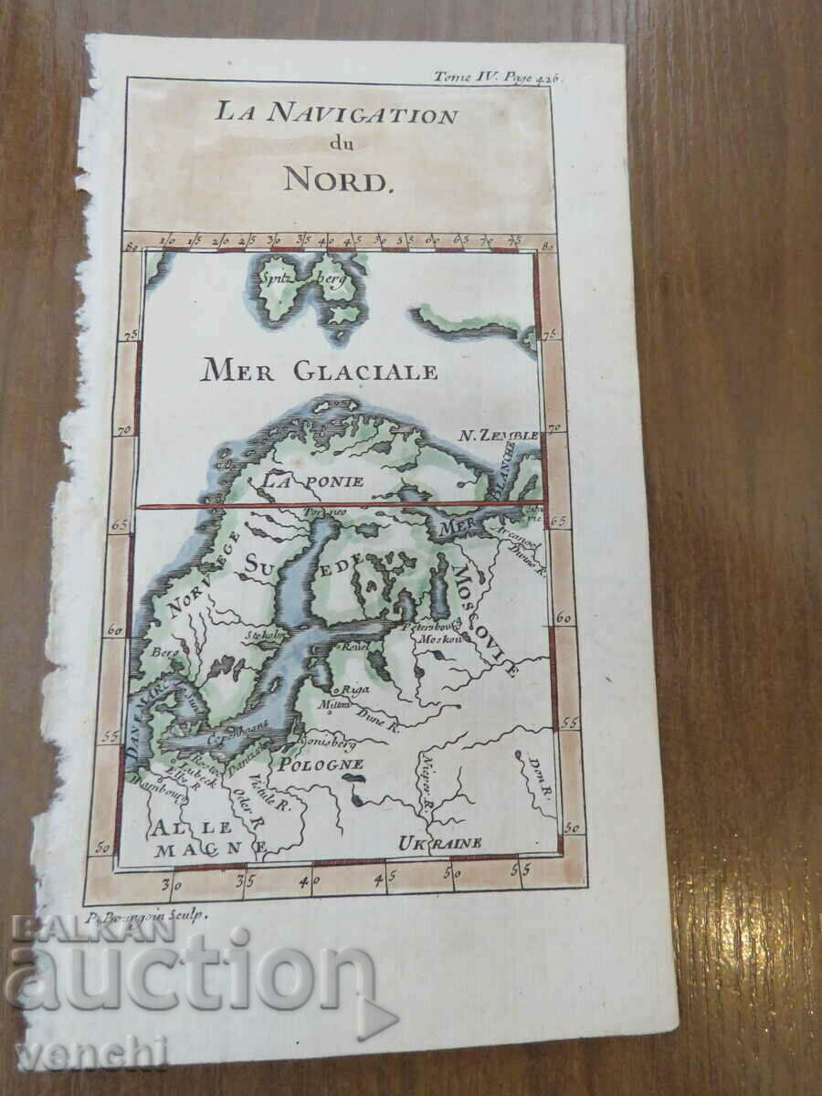 1754 - MAP OF SCANDINAVIA - GABRIEL RAMIREZ = ORIGINAL +