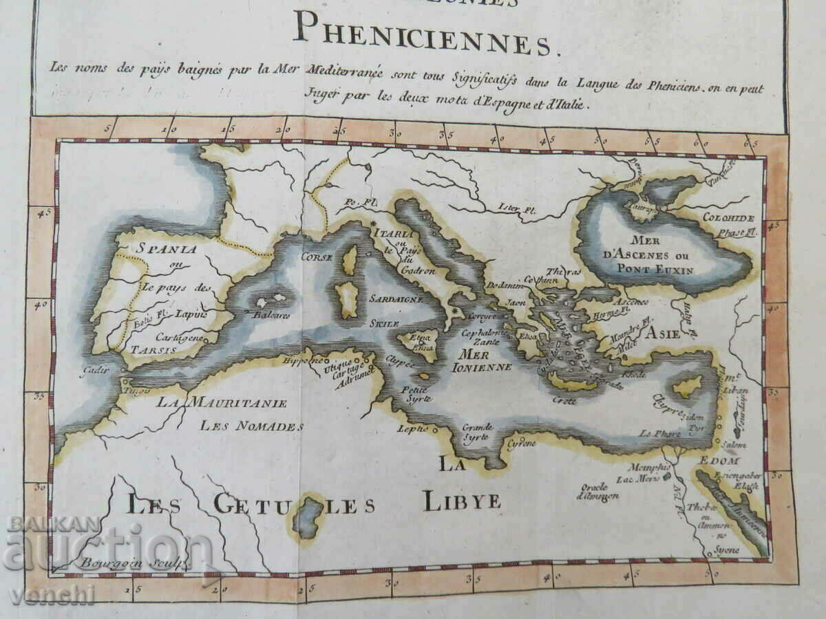 1754 - MAP OF PHOENICIA - GABRIEL RAMIREZ = ORIGINAL +