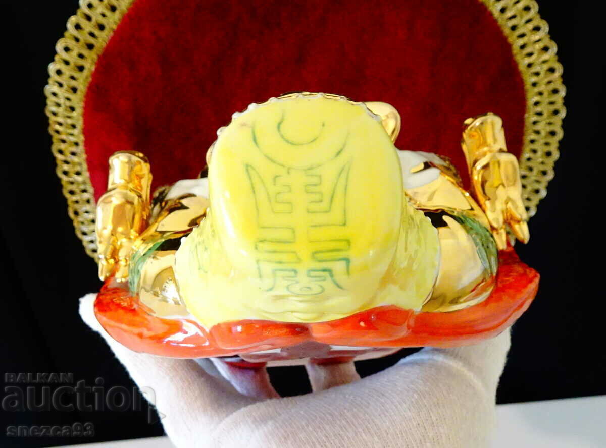 Porcelain figure of a Chinese sage, gold, feng shui - 5 Porcelain figure of a Chinese sage, gold, feng shui - 5