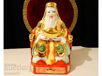 Figura din porțelan chinezesc Lu-xin, aur, feng shui.