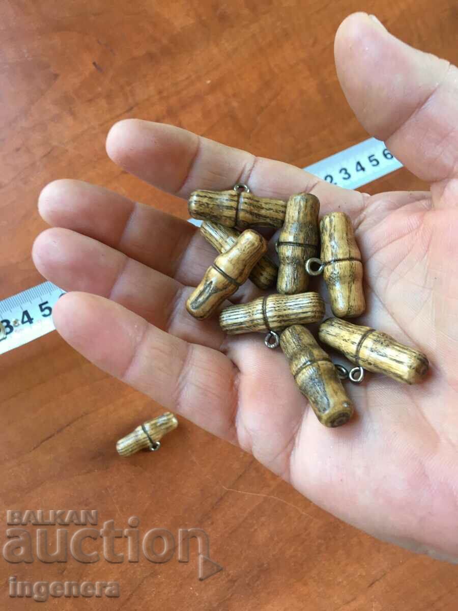 BUTTON BUTTONS RETRO WOOD-12 PCS - 5