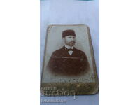 Photo Man with mustache and cap 1899 Cardboard