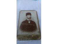 Photo Man with mustache and cap 1899 Cardboard