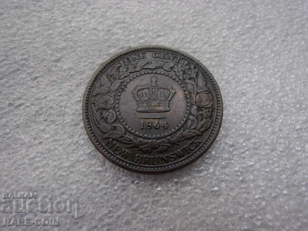 RS(47)  Ню Брунзуик-1 цент 1864-много рядка.БЗЦ