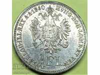 1/4 florin 1860 Αυστρία Α - Βιέννη Franz Joseph I ασημένια πατίνα
