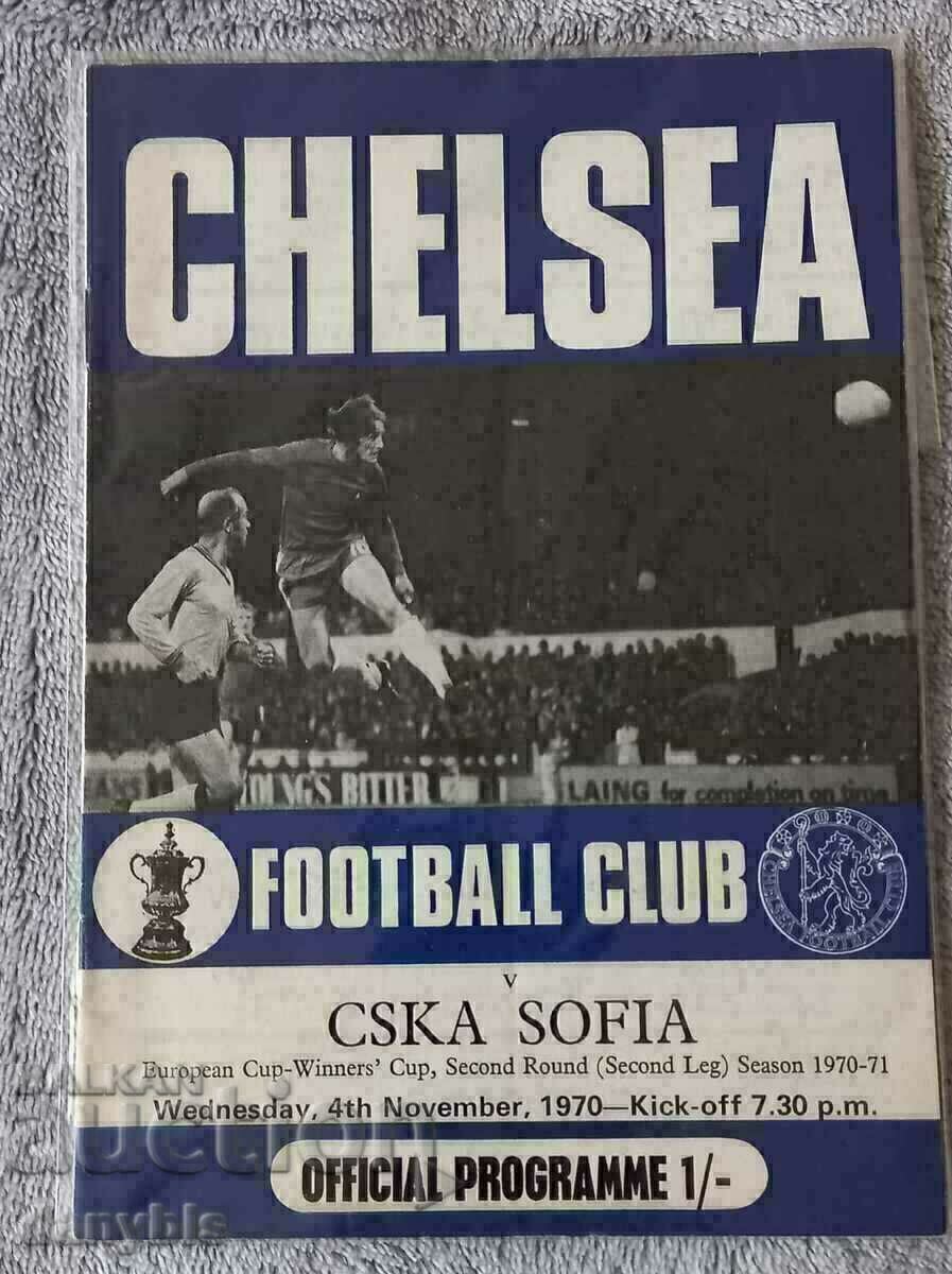 Program fotbal - Chelsea - CSKA 1970 - 71