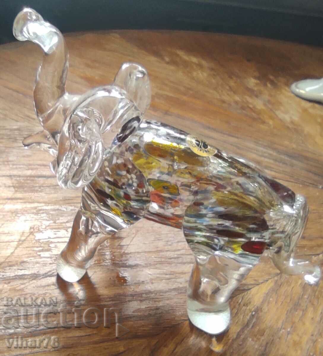Glass elephant figure